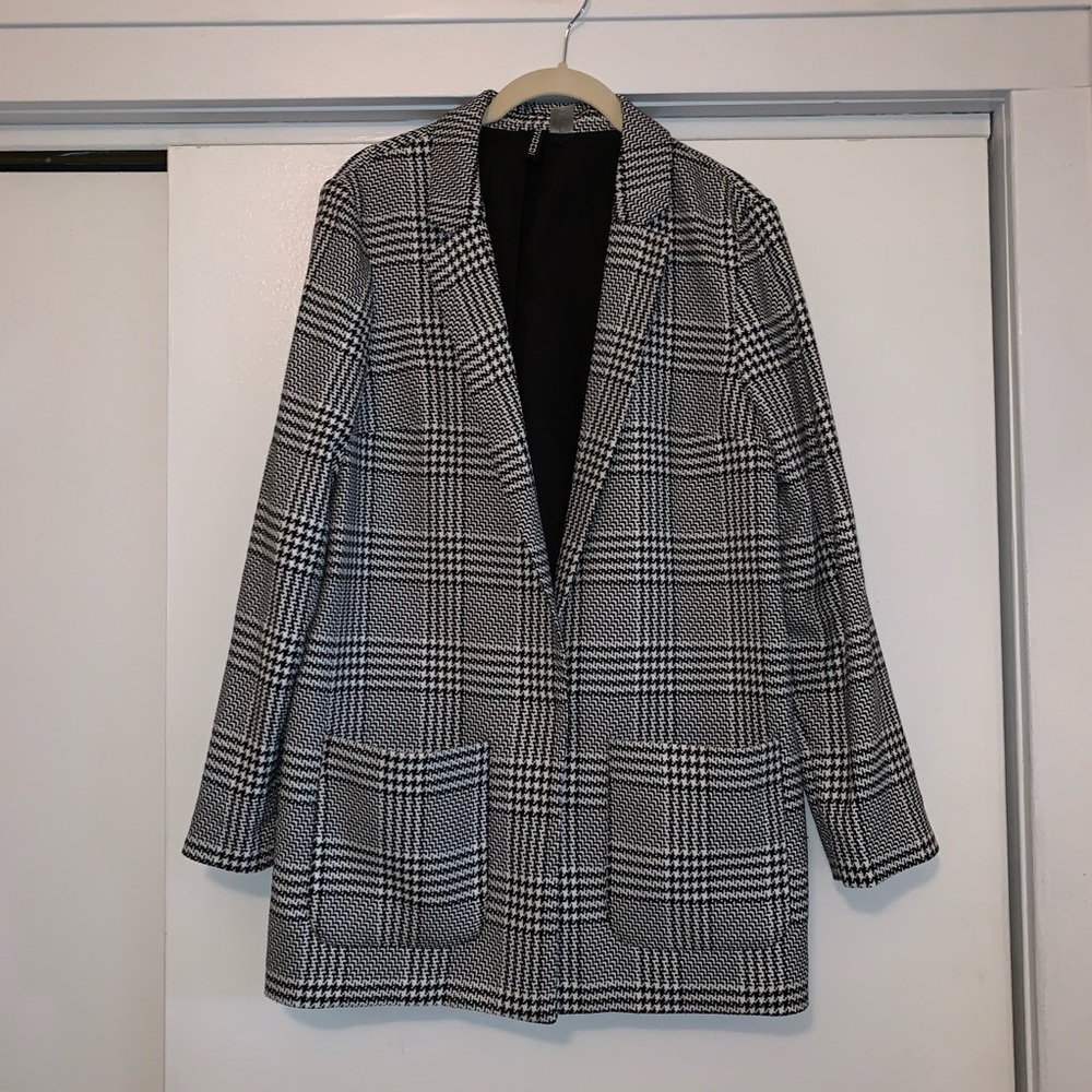 H&M Longline Check Blazer